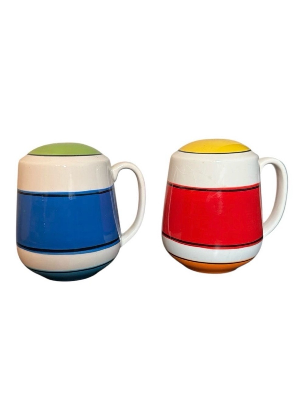 Hallmark Colorful Ceramic Salt & Pepper Shaker Set Blue Red Green Yellow